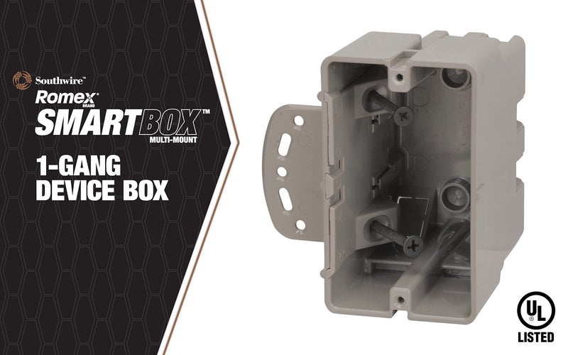 Southwire MSBMMT1G 1 Gang Multi Mount Device Box with Depth Adjustable; Heavy Duty 42lb - Image 2